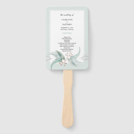 Elegante Boho Eucalyptus Bloemen Waterverf Kunst Handwaaier