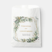 Elegante boho eucalyptus groen gouden bruiloft bedankzakje (Voorkant)