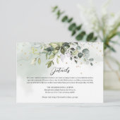 Elegante boho eucalyptus groen gouden details informatiekaartje (Staand voorkant)