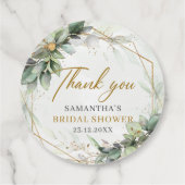 Elegante boho eucalyptus groene bruids-shower bedankjes labels (Achterkant)