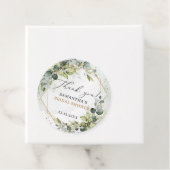 Elegante boho eucalyptus groene bruiloftsborrel bedankjes labels (In situ)