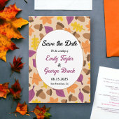 Elegante Boho Fall bladeren herfst bloemenbruiloft Save The Date