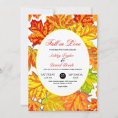 Elegante Boho Fall laat land bloemenbruiloft Kaart (Voorkant)