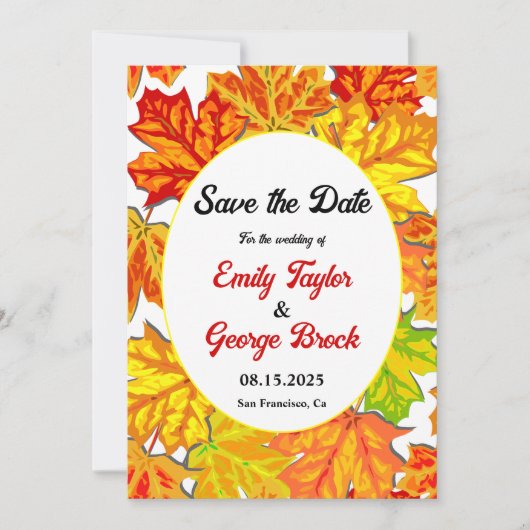 Elegante Boho Fall laat land bloemenbruiloft Save The Date (Voorkant)