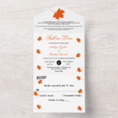 Elegante Boho Fall laat rustieke bloemenbruiloft All In One Uitnodiging (Binnen)