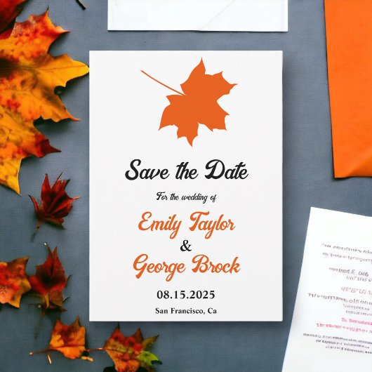 Elegante Boho Fall laat rustieke bloemenbruiloft Save The Date