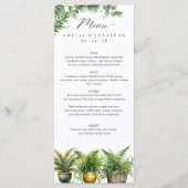 Elegante Boho Fern Eucalyptus Groen Bruiloft Menu (Voorkant)