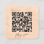 Elegante Boho Floral Accent QR Code Trouwdetails Informatiekaartje (Achterkant)