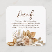 Elegante Boho Floral Accent QR Code Trouwdetails Informatiekaartje (Voorkant)