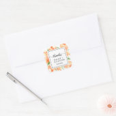 Elegante Boho Floral Bedankt bruiloft Vierkante Sticker (Envelop)