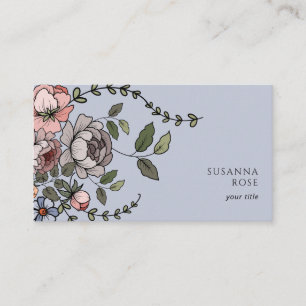 Elegante Boho Floral Botanical Professional Visitekaartje