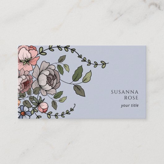 Elegante Boho Floral Botanical Professional Visitekaartje (Voorkant)