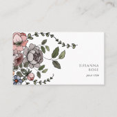 Elegante Boho Floral Botanical Professional Visitekaartje (Voorkant)