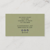 Elegante Boho Floral Botanical Professional Visitekaartje (Achterkant)