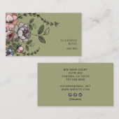 Elegante Boho Floral Botanical Professional Visitekaartje (Voorkant / Achterkant)