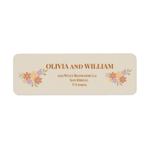 Elegante Boho Floral bruiloft adresetiketten Etiket