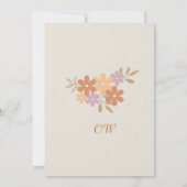 Elegante Boho Floral bruiloft menu uitnodiging (Achterkant)