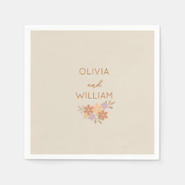 Elegante Boho Floral bruiloft servetten