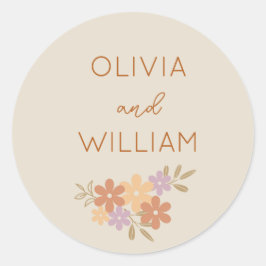 Elegante Boho Floral bruiloft sticker