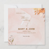 Elegante boho floral chique bruiloft uitnodiging (Voorkant)