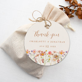 Elegante Boho Floral Fall Wedding Dank u Bedankjes Labels
