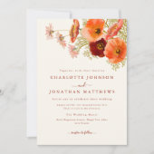 Elegante Boho Floral Fall Wedding Kaart (Voorkant)
