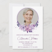 Elegante Boho Floral Foto 84e verjaardag Kaart (Voorkant)