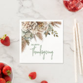 Elegante Boho Floral Happy Thanksgiving Servet (Insitu)