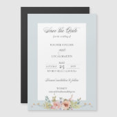 Elegante Boho Floral Kalligrafie Save the Date Magnetische Uitnodiging (Voorkant / Achterkant)