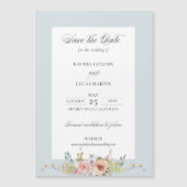 Elegante Boho Floral Kalligrafie Save the Date Magnetische Uitnodiging (Voorkant)