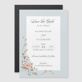 Elegante Boho Floral Kalligrafie Save the Date Magnetische Uitnodiging (Voorkant / Achterkant)