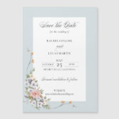 Elegante Boho Floral Kalligrafie Save the Date Magnetische Uitnodiging (Voorkant)