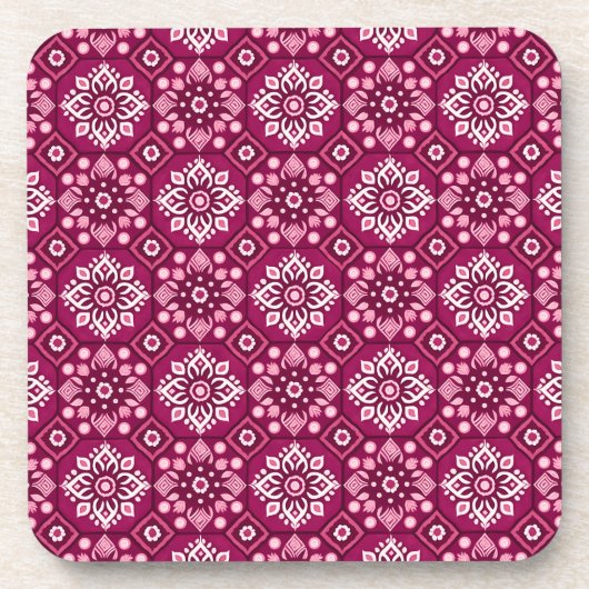 Elegante Boho Floral Pattern Onderzetters - Set va (Voorkant)