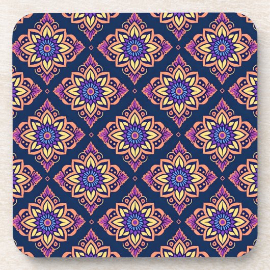 Elegante Boho Floral Pattern Onderzetters - Set va (Voorkant)