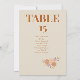 Elegante Boho Floral Trouwtafel KAART