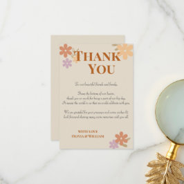 Elegante Boho Floral Wedding bedankkaart