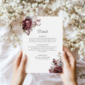 Elegante Boho Floral Wedding Details Kaart