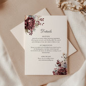 Elegante Boho Floral Wedding Details Kaart