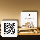 Elegante Boho Floral Wedding Website QR Code RSVP Informatiekaartje