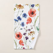 Elegante Boho Floral Wildflower Bad Handdoek (Handdoek)