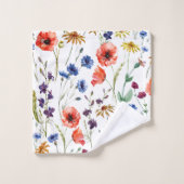 Elegante Boho Floral Wildflower Bad Handdoek (Wasdoekje)