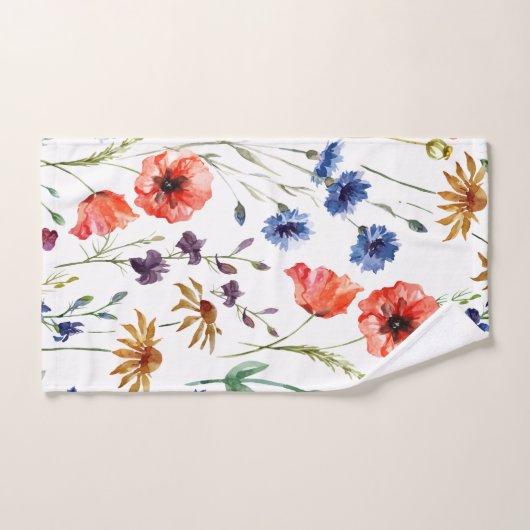 Elegante Boho Floral Wildflower Bad Handdoek (Handdoek)
