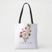 Elegante Boho Floral Wildflower Canvas tas (Voorkant)