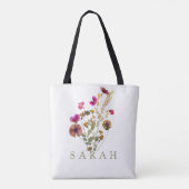 Elegante Boho Floral Wildflower Canvas tas (Achterkant)