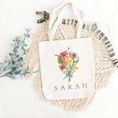 Elegante Boho Floral Wildflower Canvas tas