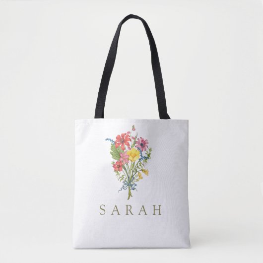 Elegante Boho Floral Wildflower Canvas tas (Voorkant)