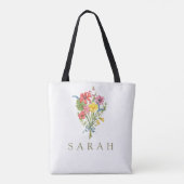 Elegante Boho Floral Wildflower Canvas tas (Achterkant)