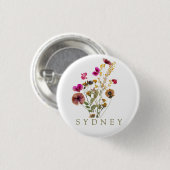 Elegante Boho Floral Wildflower Ronde Button 3,2 Cm (Voorkant /achterkant)