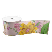 Elegante Boho Floral Wildflower Satijnen Lint (Spoel)