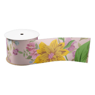 Elegante Boho Floral Wildflower Satijnen Lint